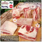 Beef belly samcan SHORTPLATE USDA US CHOICE SWIFT (black label) frozen +/- 30% FAT PORTIONED CUT for CUSTOM SLICE +/- 1 kg/pc (price/kg)